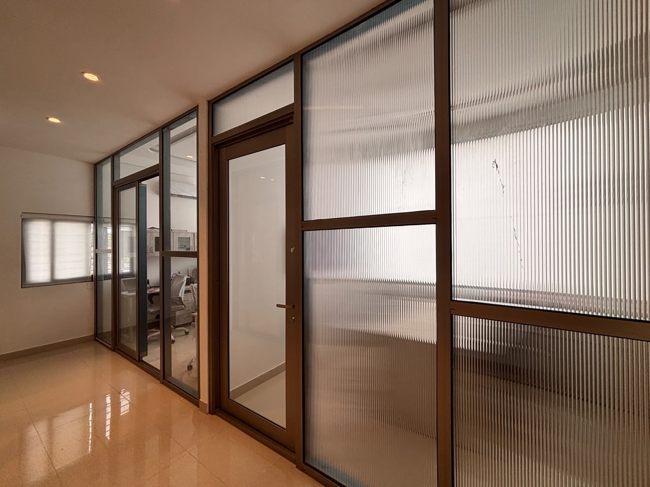 Aluminium and glass facade framing